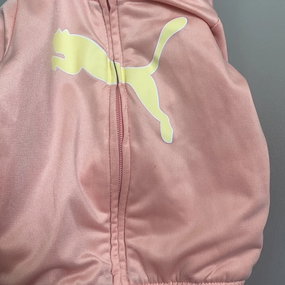 Puma girl 18 month pink athletic jacket with pockets light peach pink pastel
